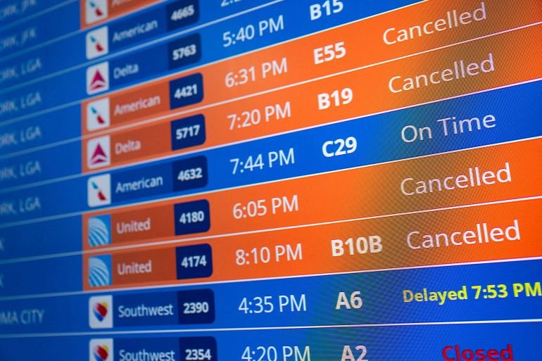 US government shutdown disrupts flights for fifth consecutive day