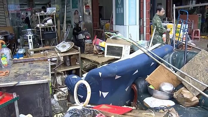 Footage shows the extent of devastation left by Fung-wong in Taiwan