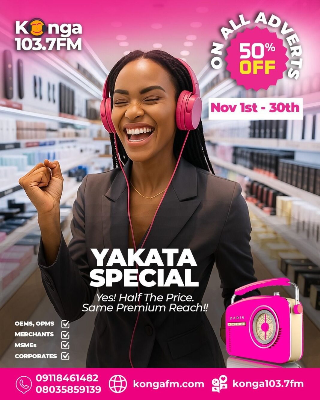 Konga103.7FM Launches 50% Yakata Discount for SMEs
