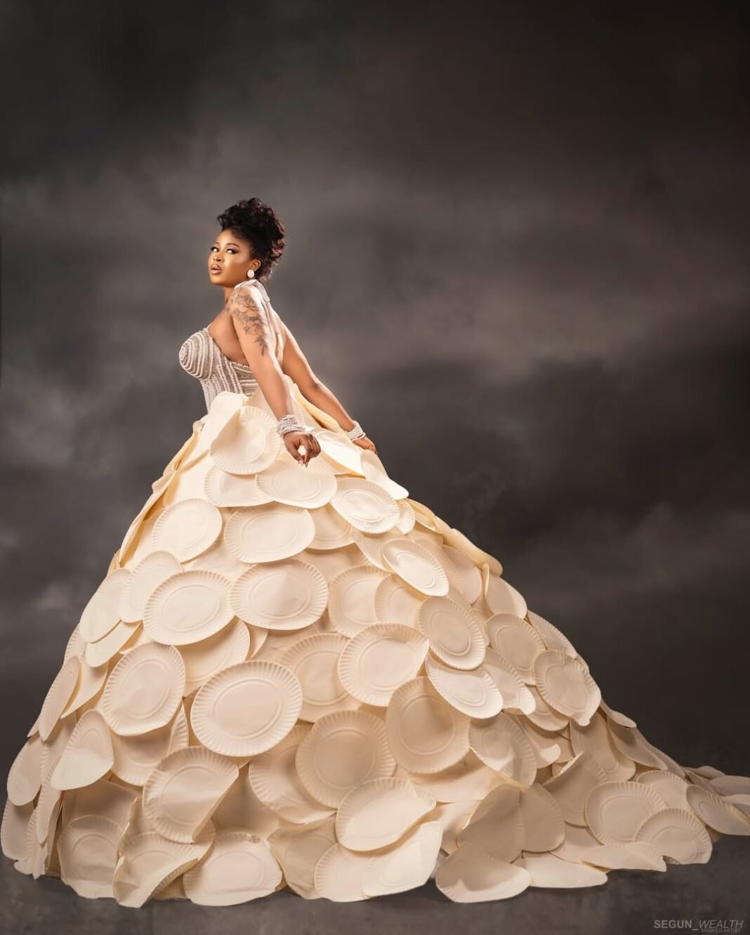 Premium Serving! BBNaija’s Imisi & Tiannah Styling Debut Plastic Plate Gown for Her Birthday