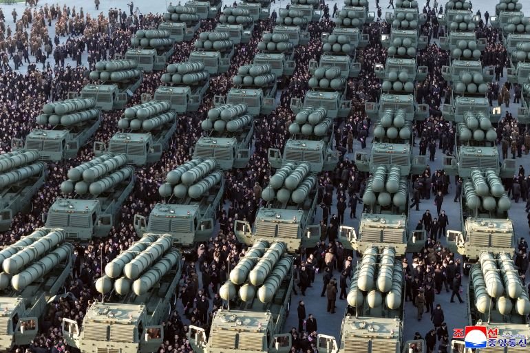 N Korea’s Kim unveils 50 rocket launchers ahead of key congress
