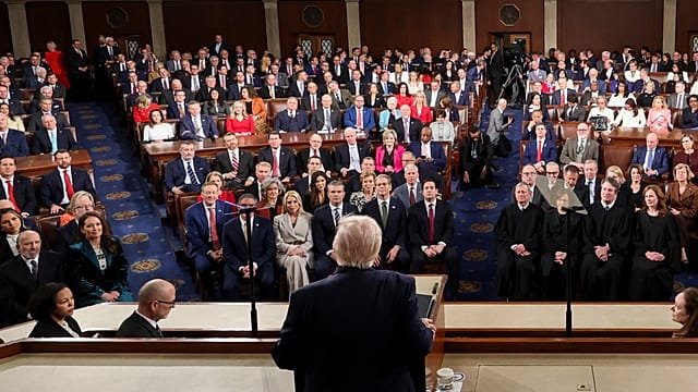 Trump paints rosy picture of US in record-long State of the Union speech