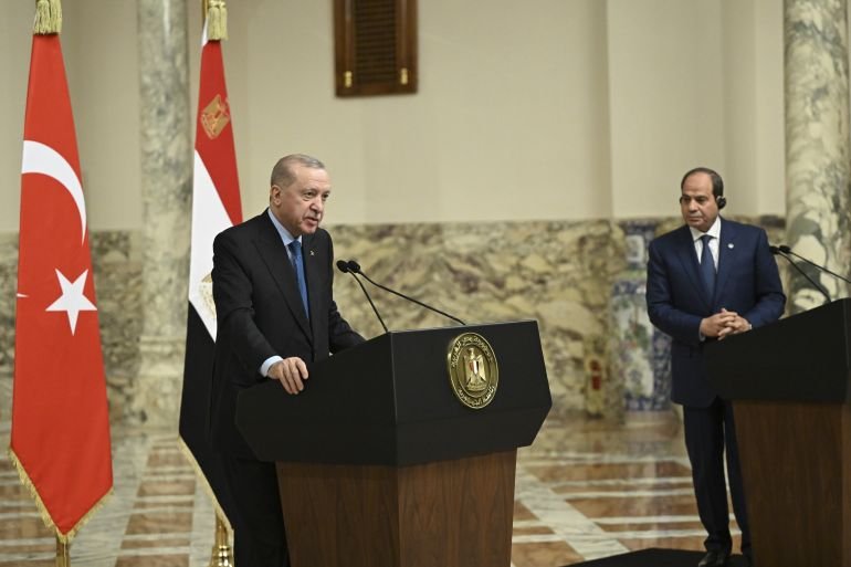 Gaza on the agenda as Turkiye’s Erdogan meets Egypt’s el-Sisi in Cairo