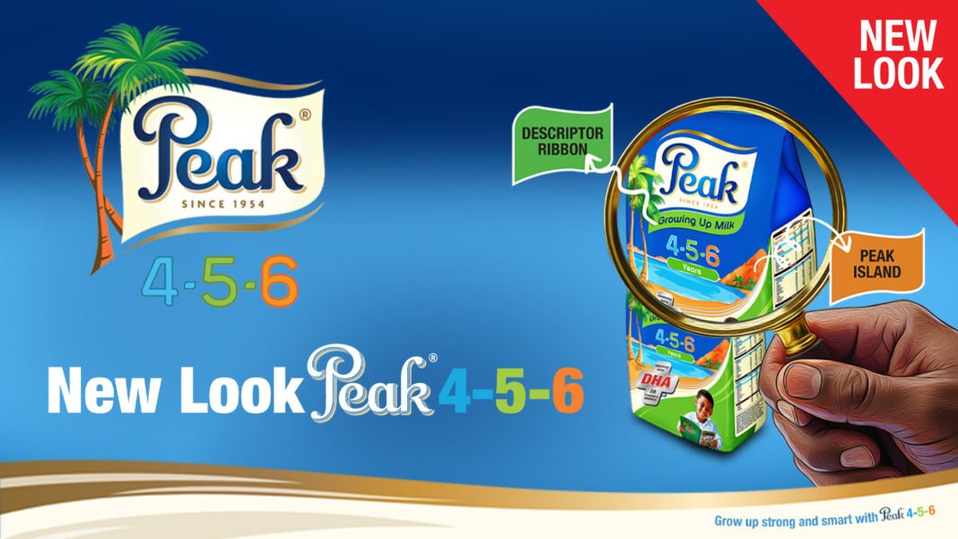 Peak 456 Growing Up Milk Unveils Bold New Pack Design, Reaffirming Its DHA Advantage for Nigerian Children.