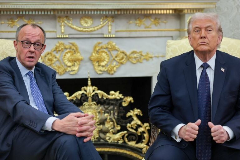 Trump says Iran navy, air force destroyed, Germany ‘helping out’