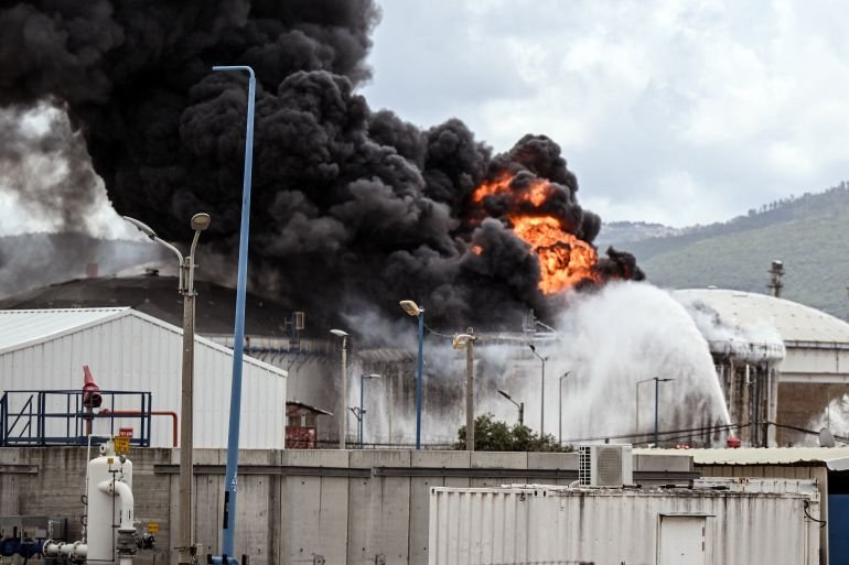 Fire contained after missile attack on oil refinery in Israel’s Haifa