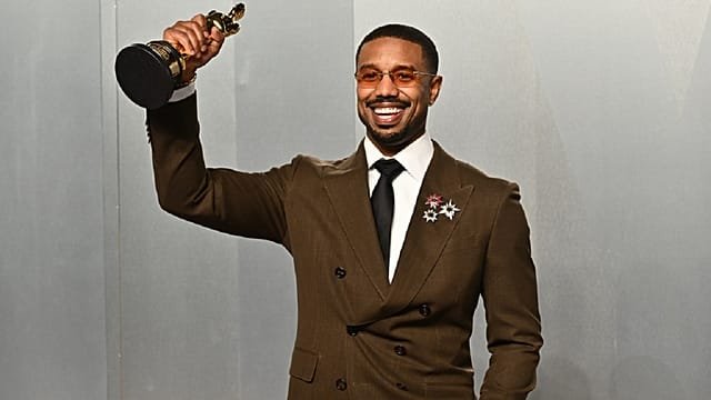 Michael B. Jordan wins best actor Oscar for dual role in “Sinners”