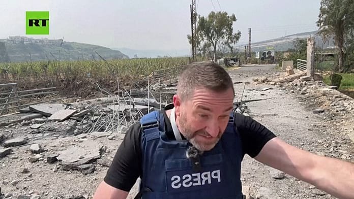 Watch: Missile lands near Russian TV crew during live report in Lebanon