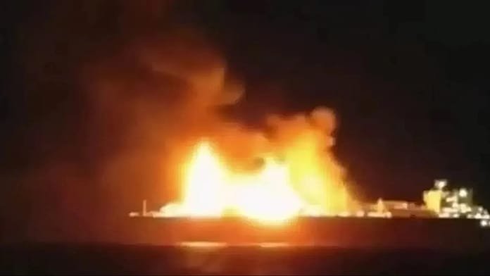 Russian LNG tanker catches fire and sinks off the coast of Libya