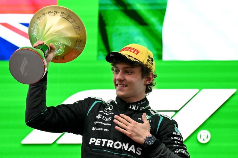 Mercedes teenager Kimi Antonelli wins first F1 in China; Russell second
