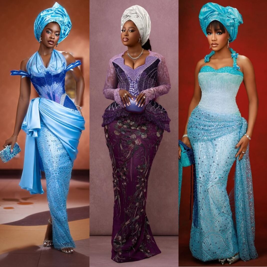 These Bridesmaids in Purple and Turquoise Are Serving at Simi Sanya & Femi Dapson’s Traditional Wedding