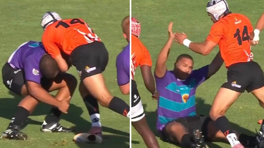 Watch: Brutal bump in Varsity Cup