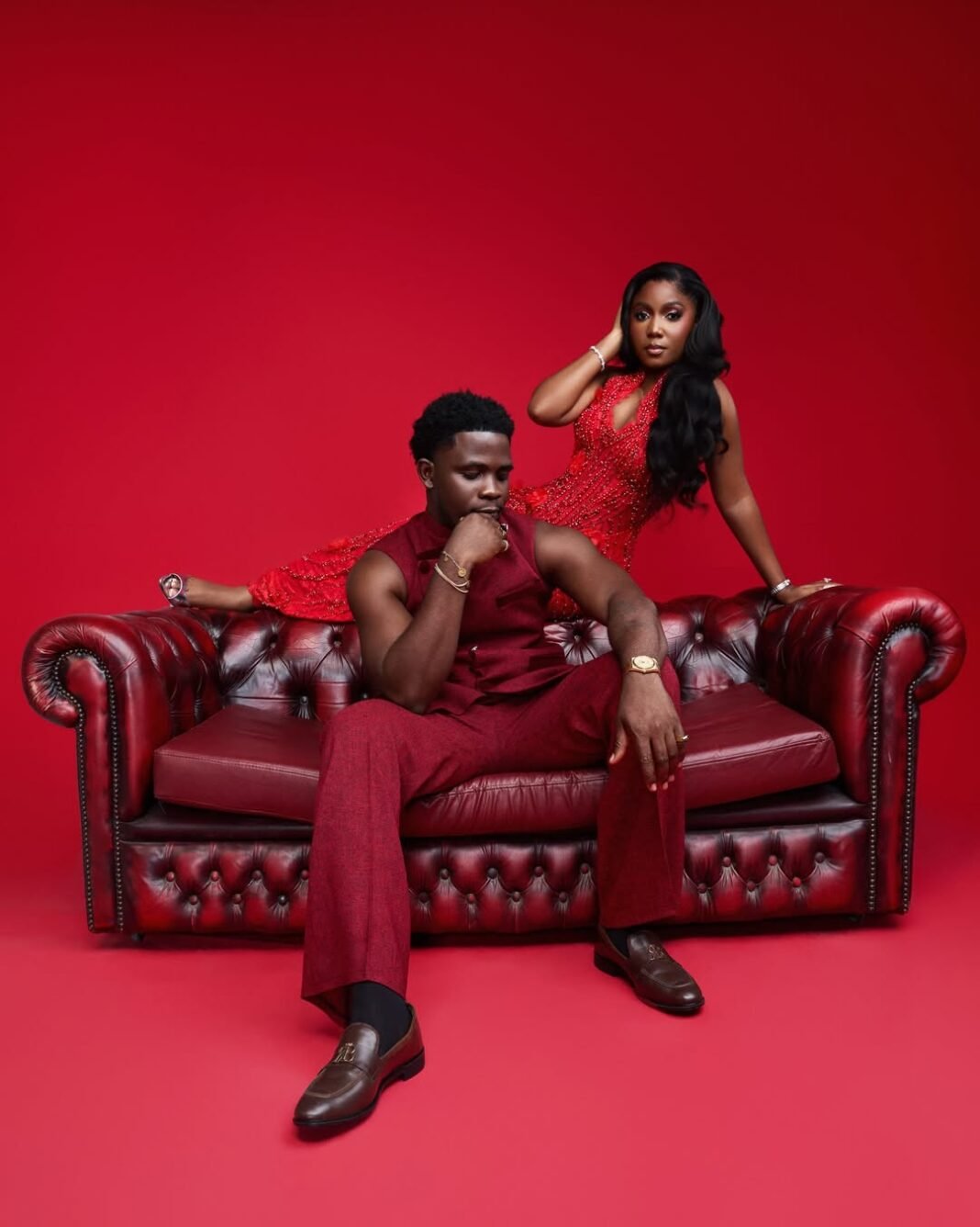 Femi Dapson & Simi Sanya’s Red Pre-Wedding Photos | See Every Detail of the Shoot