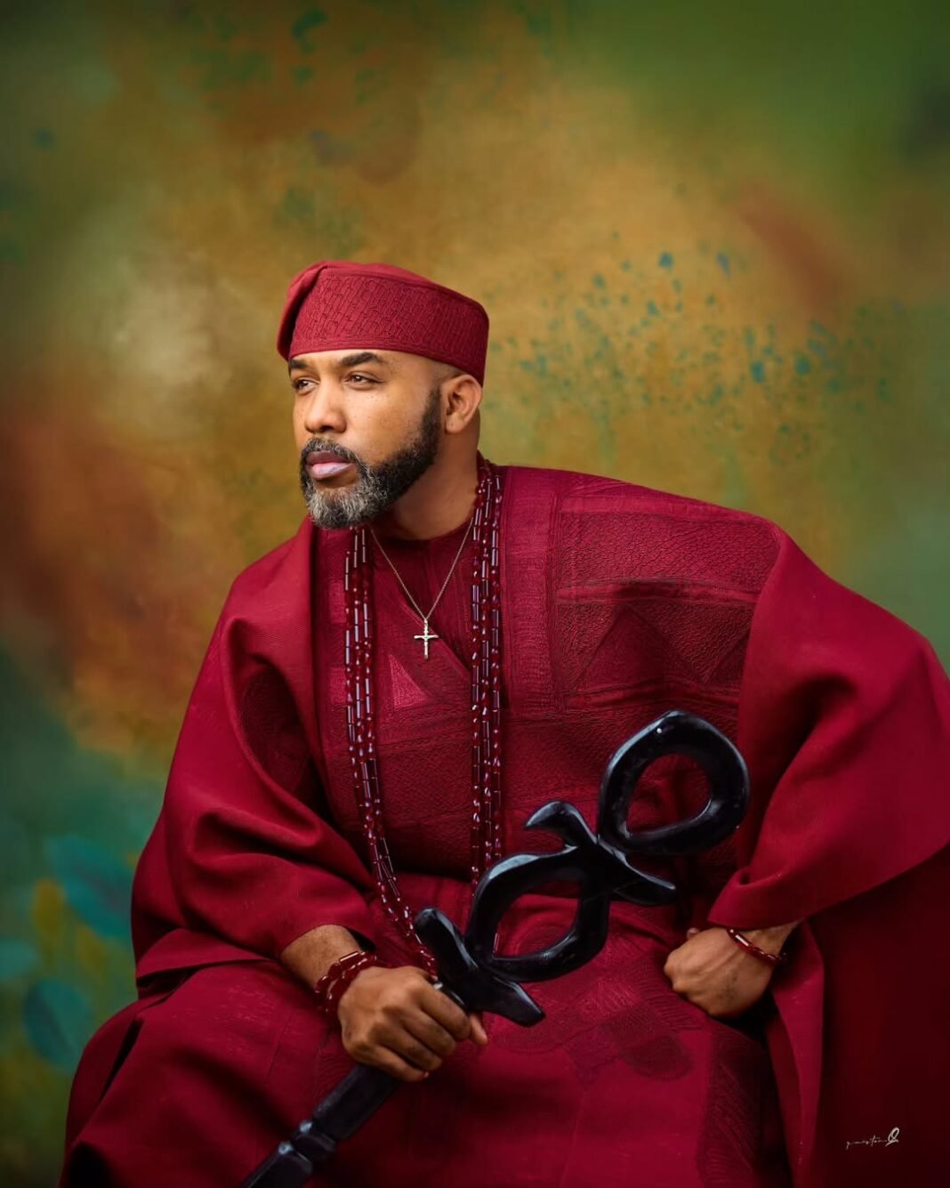 Banky W Is 45! See His Crimson Birthday Look & Adesua’s Hilarious Comments