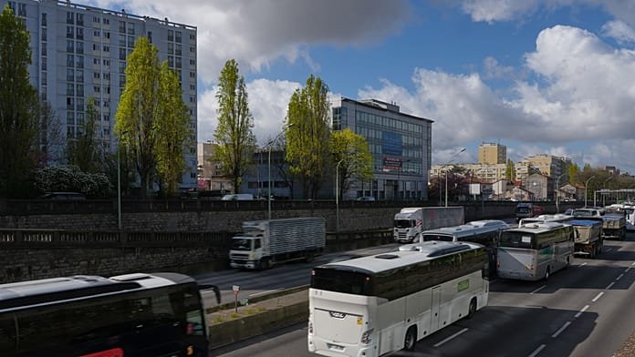 Lorry drivers protest near Paris over soaring fuel prices