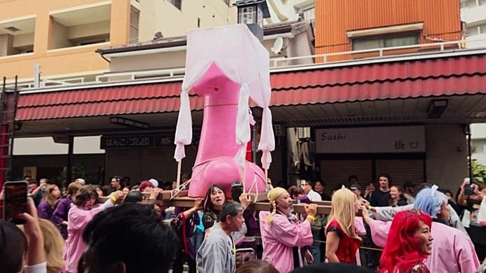 Revellers parade giant phalluses at Japan’s fertility festival