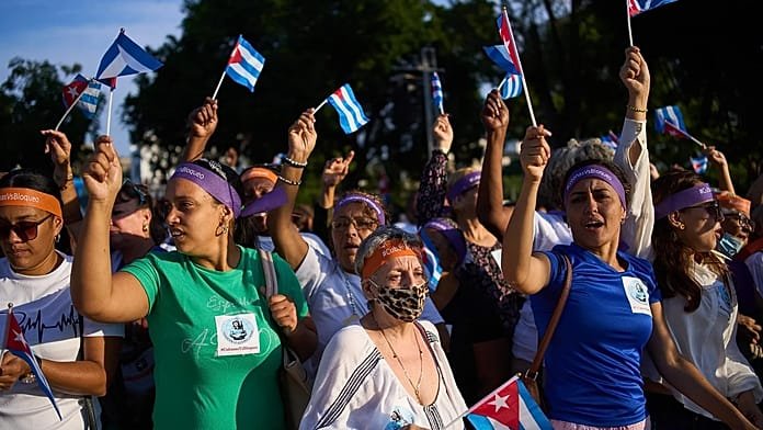 Hundreds of Cuban women stage rally against US blockade as energy crisis deepens