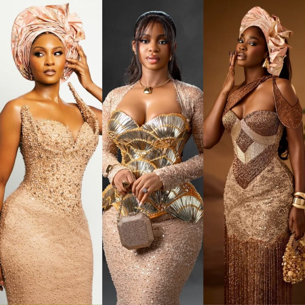 Champagne Lace & Blush Pink Gele: See How Celebrities Styled the Dress Code at Diiadem’s 35th Birthday Party