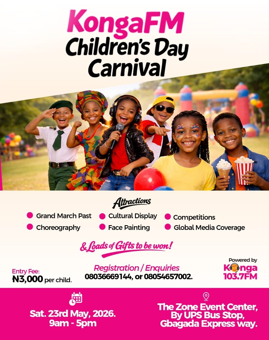 Konga103.7FM Gears Up for an Exciting Children’s Day Carnival — And You Won’t Want to Miss It