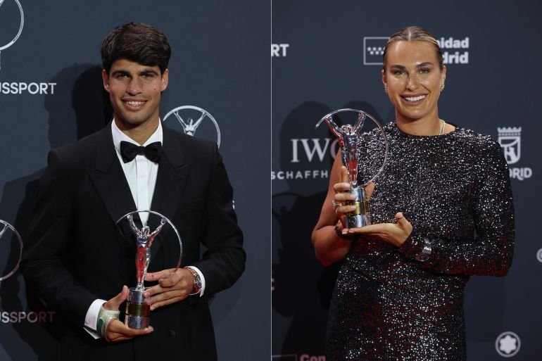 Tennis duo Sabalenka and Alcaraz sweep top Laureus sports honours