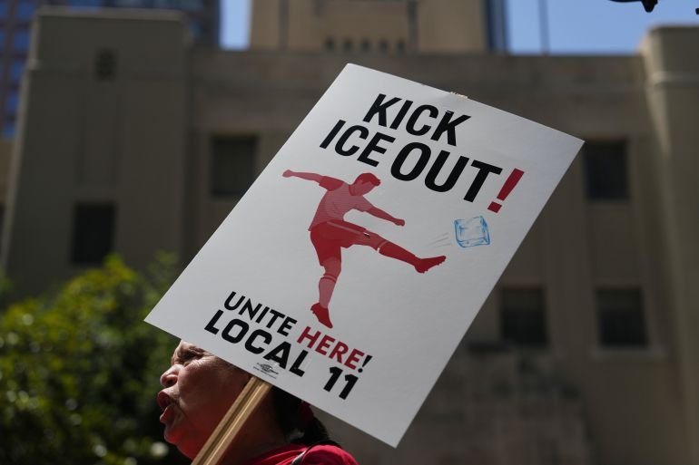 Los Angeles World Cup stadium workers threaten strike over ICE deployment