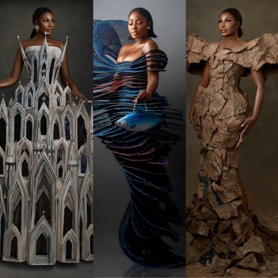Nana Akua Addo Brought a Cathedral Gown, Living Stone & a Spiral Fish Dress to the AMVCAs