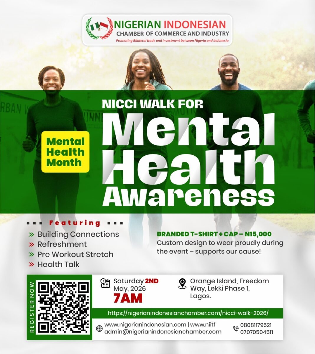 Nigerian-Indonesian Chamber NICCI Rallies Community in Mental Health Walk