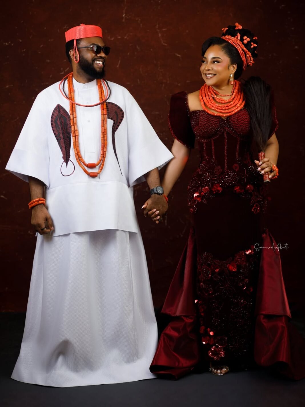 Ibrahim & Linda Ejiofor-Suleiman Step Out in Regal Edo Looks for #AMVCA12 Cultural Night
