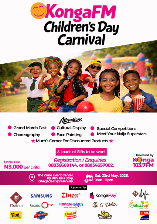 Konga 103.7 FM’s Children’s Day Carnival Creates Buzz in Lagos