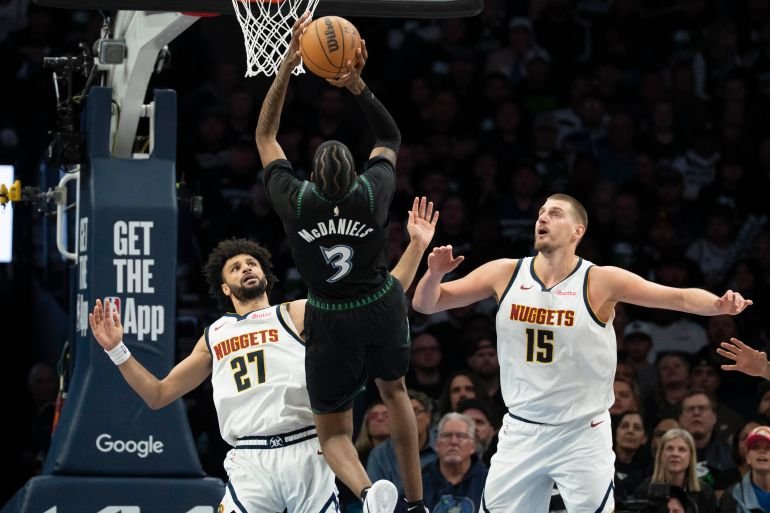 Timberwolves eliminate Nuggets as Knicks demolish Hawks in NBA playoffs